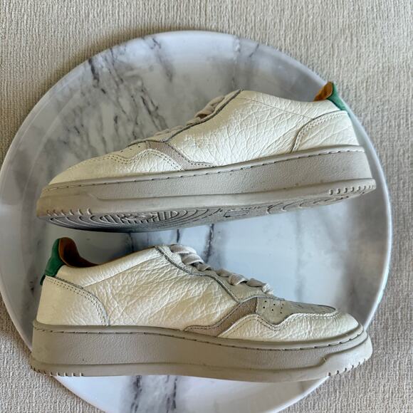 Autry Medalist Leather Low Top Sneakers Shoes White Green Size 38 US 8 - Picture 2 of 7